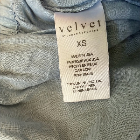 Velvet by Graham & Spencer Lola Linen Pant in Sky Blue size XS - Picture 4 of 6